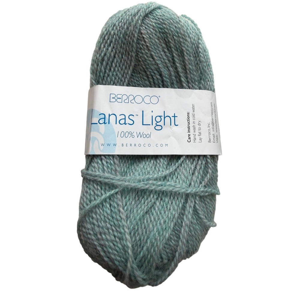 Berroco Lanas Light Yarn Partial‎ Skein Aquamarine 100% Wool Fingering Weight
